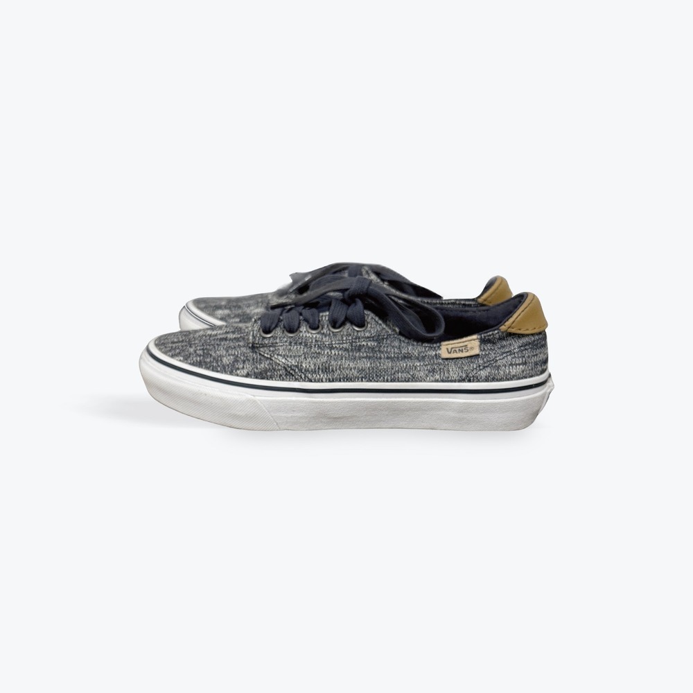 Vans Knit Low Top Sneakers Women's Size 6.5 Gray‎ White Tan Lace Up Ortholite